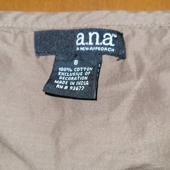 A.N.A. (A New Approach) Embroidered Cotton Ruffle Midi Skirt - Size 8 - Picture 6 of 8